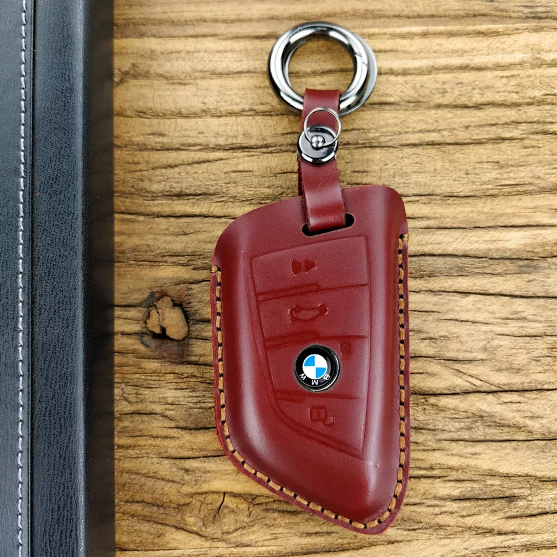 brown leather key case