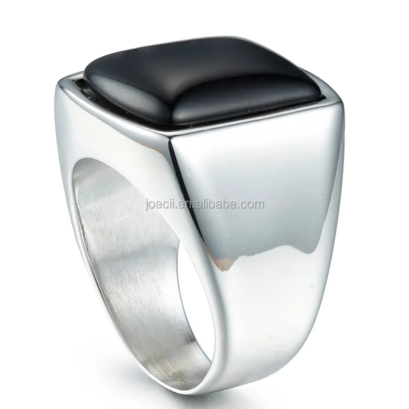 Bulk Sale Mens Ring Design Stainless Steel Finger Ring With Quality Agate