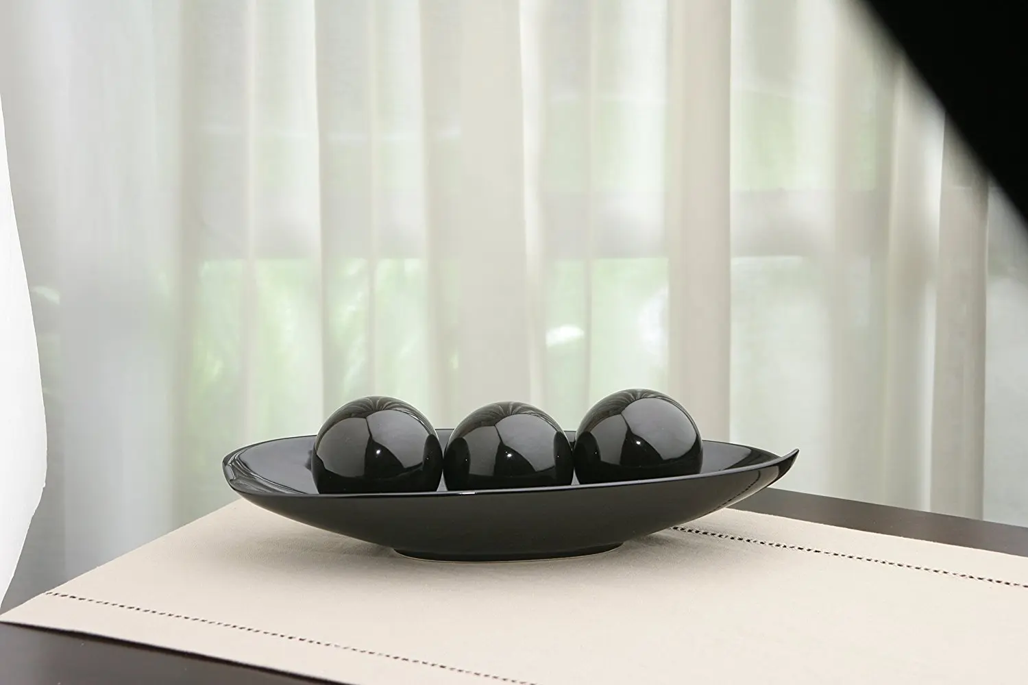 Black Decorative Bowl And Orb Set Ideal Gift For Weddings Special