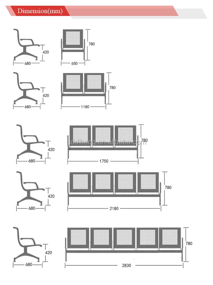 Hospital Airport Waiting Chair For Waiting Room Area With Tea Table And
