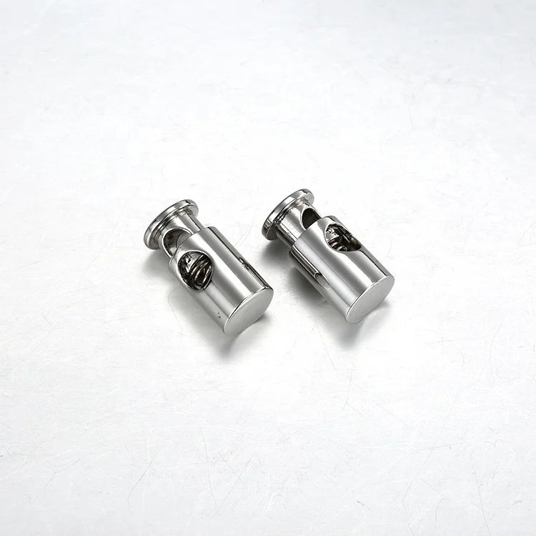 Garment Accessory Zinc Alloy Custom Rope End Metal Spring Cord Lock Stopper