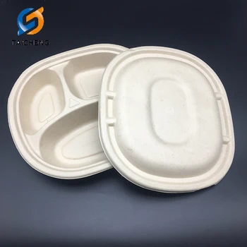 biodegradable wheat straw 3 compartment plate with lid buy paper