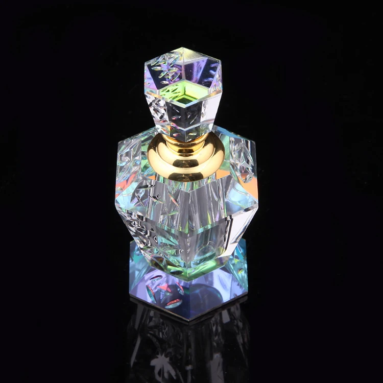 luxury champagne sales K9 3ml crystal glass perfume bottle / Champagne Color Mini Perfume Bottle Gift from China