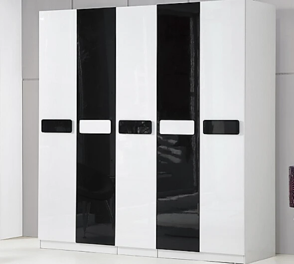 Белый шкаф с черными вставками фото