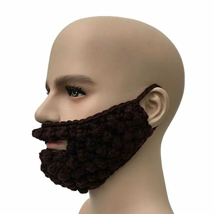 Acki Crochet Creative Original Barbarian Knit Beard Hat Wig Beanie