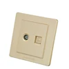 SHARE factory price Quality Assured Computer+TV socket 86*86 Champagne Gold Panel