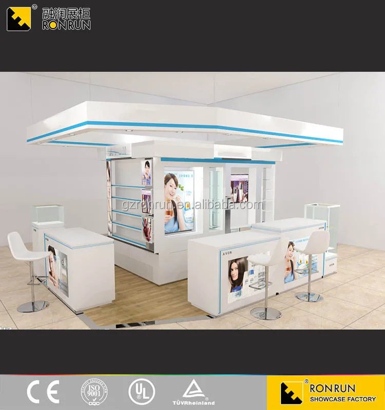 Desain Modern kosmetik display showcase dengan lampu LED 