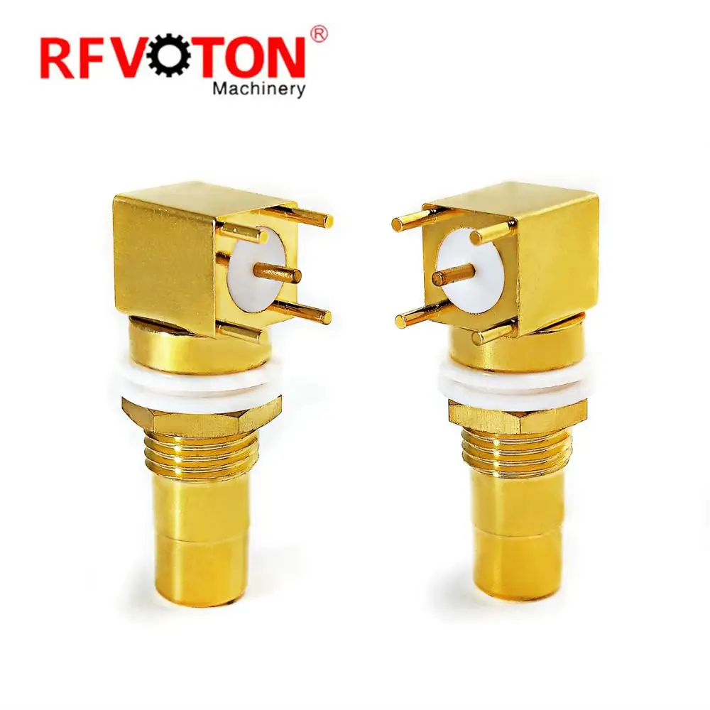 RCA female right angle coaxial connector for PCB mount details