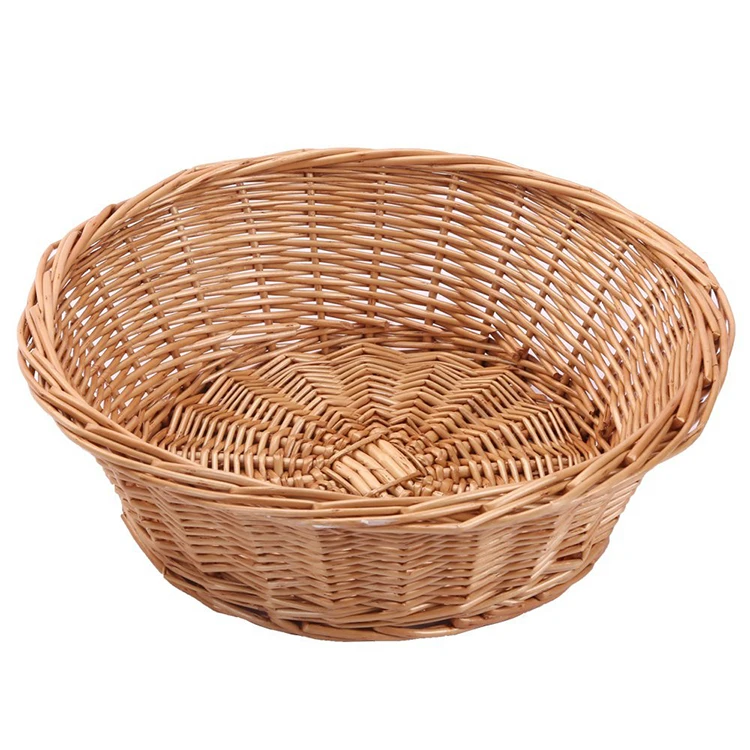 Fruit Basket Bread Tray Bowl Round Wicker Stackable Storage Baskets ...