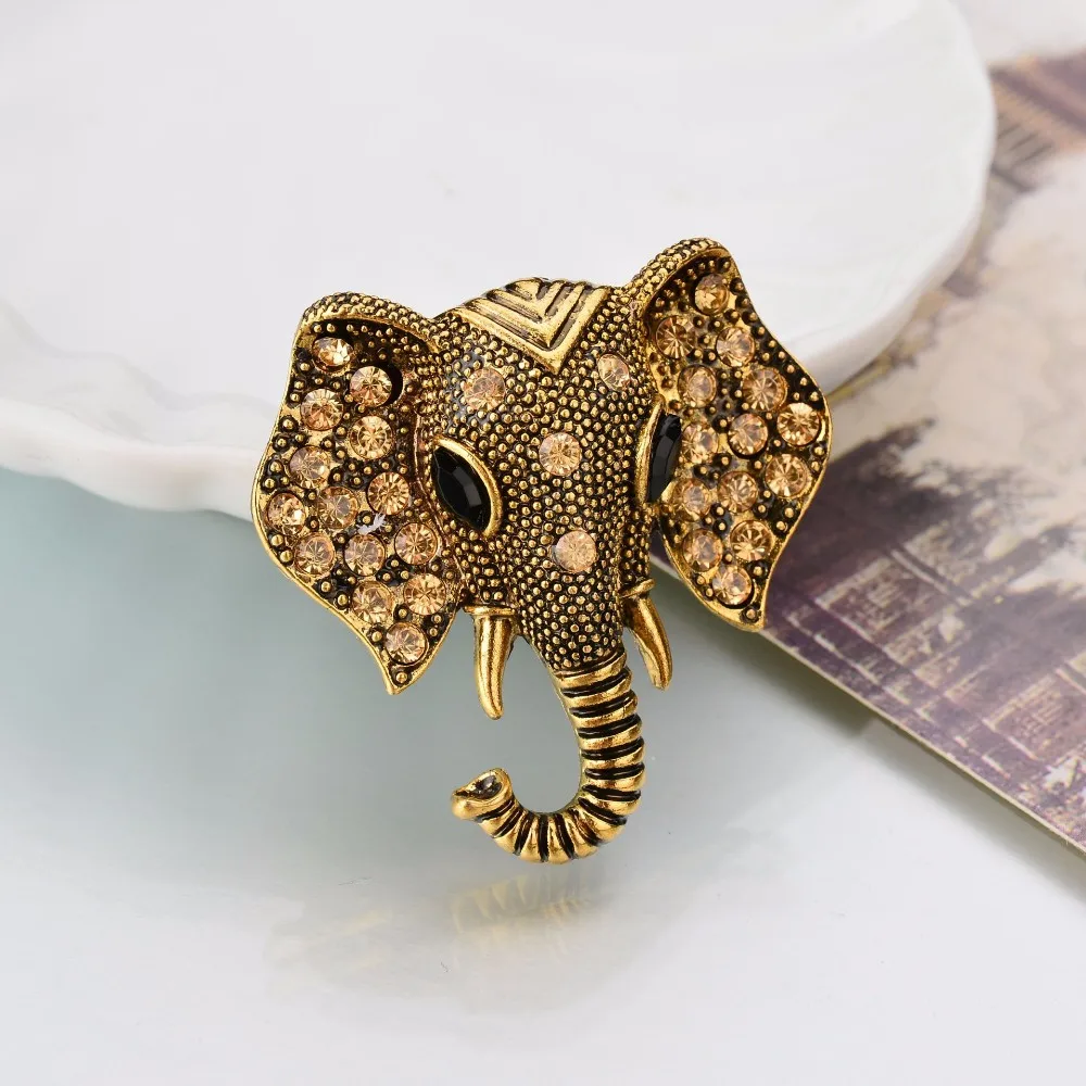 YYBONNIE Mother & Baby Elephants Brooch Pin – Crystal Rhinestone Animal Broach, Silver Plated, Gift Box