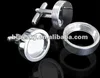 Round photo frame cufflink brass material