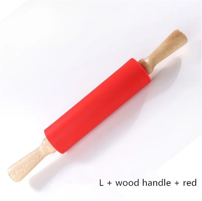 3 Size Nonstick Silicone Rolling Pin With Wood Handle Or Plastic Handle Buy Dumpling Rolling