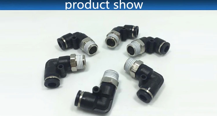 3//8 BSPT Rosca Macho 90 grados tubo de codo rápida Accesorios neumática 6 mm PL6-03
