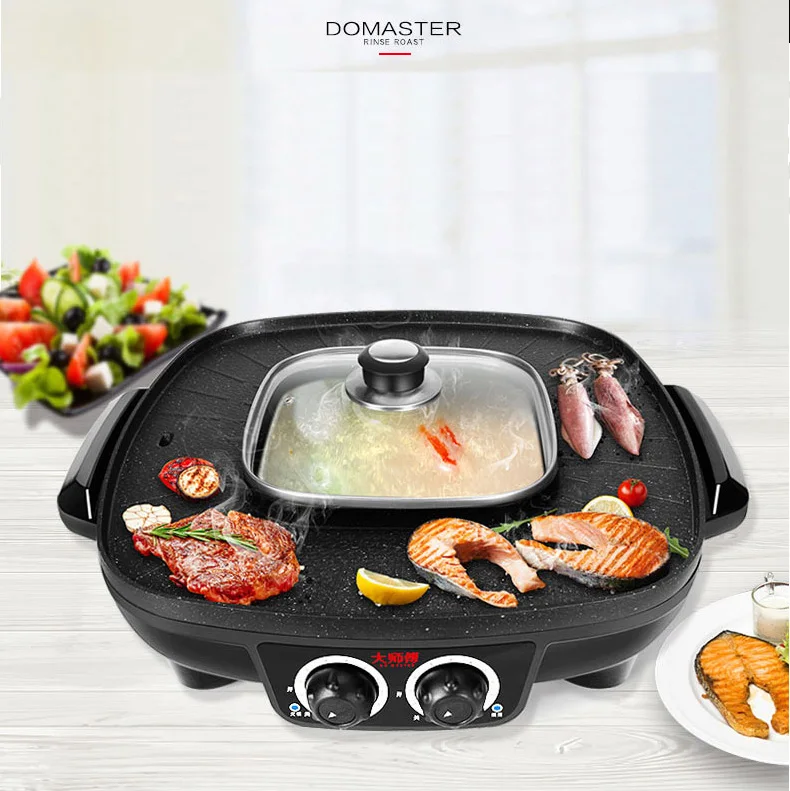 Large Size 12 Person Electric Grill With Hot Pot 2000w Buy Electric
