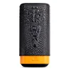 New Arrival Portable Black Pattern Embossed Travel Leather Wood Cigar Case Holder 3 Tube