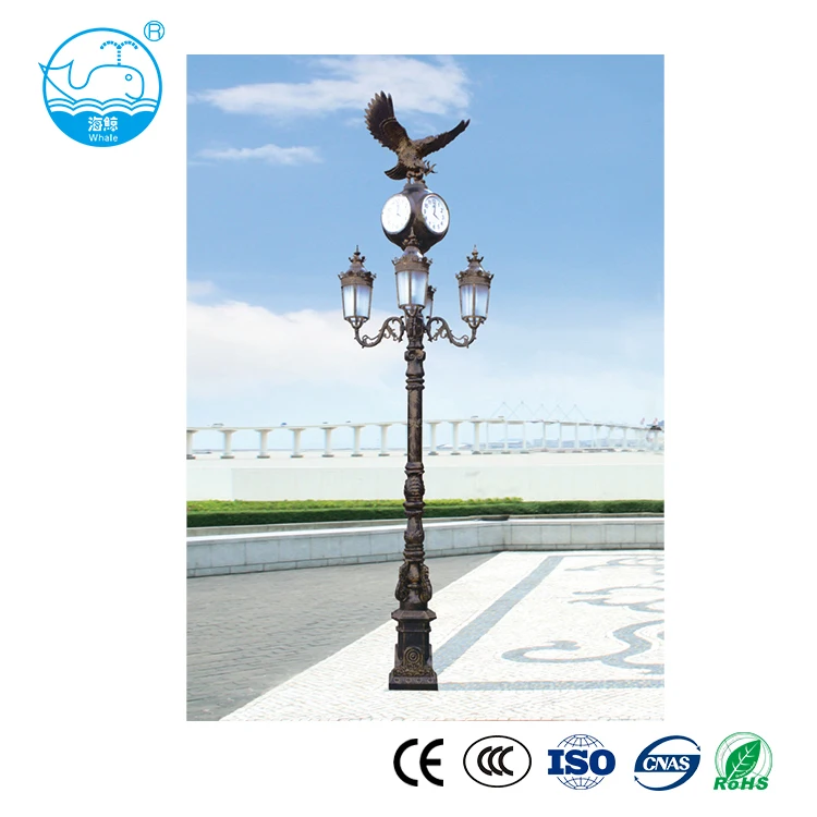 Chinese new design european style classical garden post lamp LED copper garden light