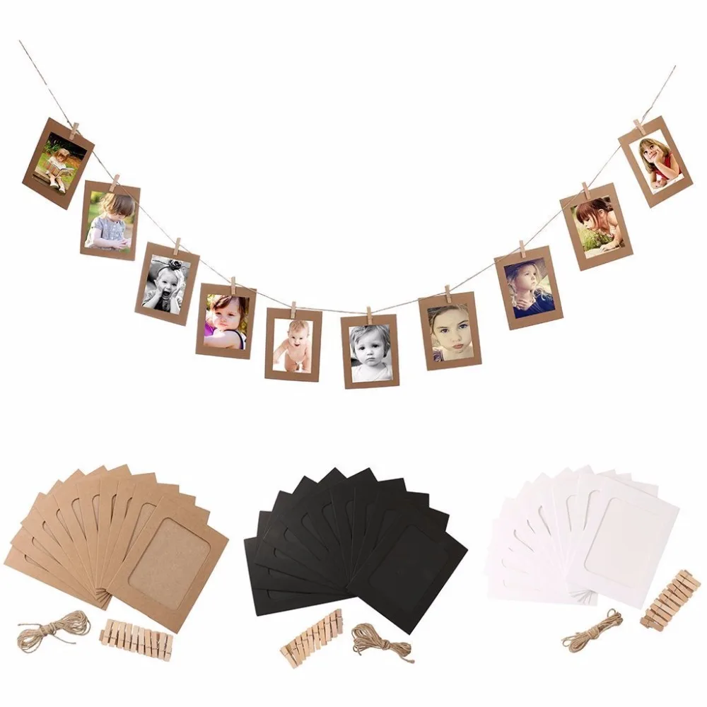 Photo frame paper Photo frame kraft paper Photo frame with wood clips 10