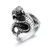 Titanium steel men's ring creative 12 Zodiac snake single index finger ring