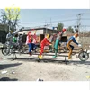 Customized Fiberglass Crafts New Product Cartoon Cycling Clown Statue For Plaza Garden Decor