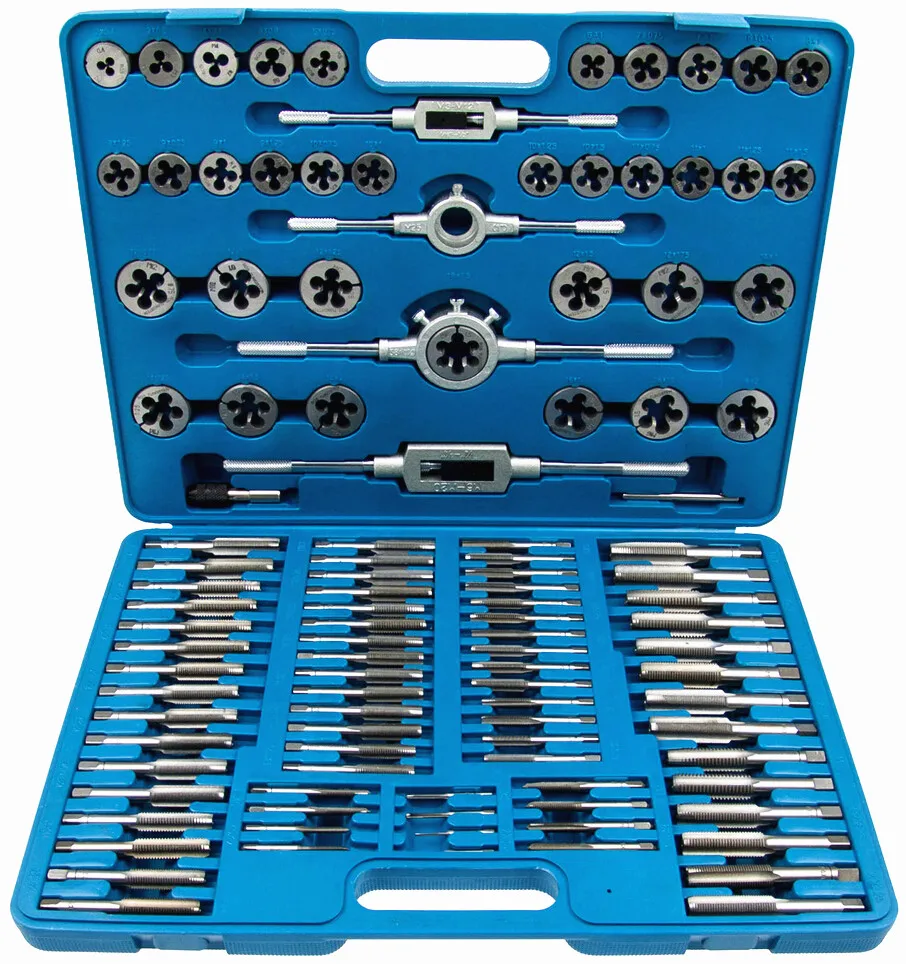 110pcs Large Tool Kit Alloy Steel Tap And Die Set In Plastic Carry Case ...