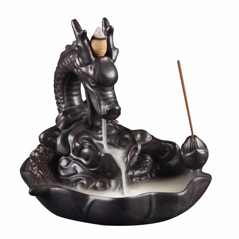 Ceramic Dragon Backflow Incense Burner Creative Home Decor Dragon