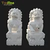 Hand caved White marble Chinese lion statues for sale