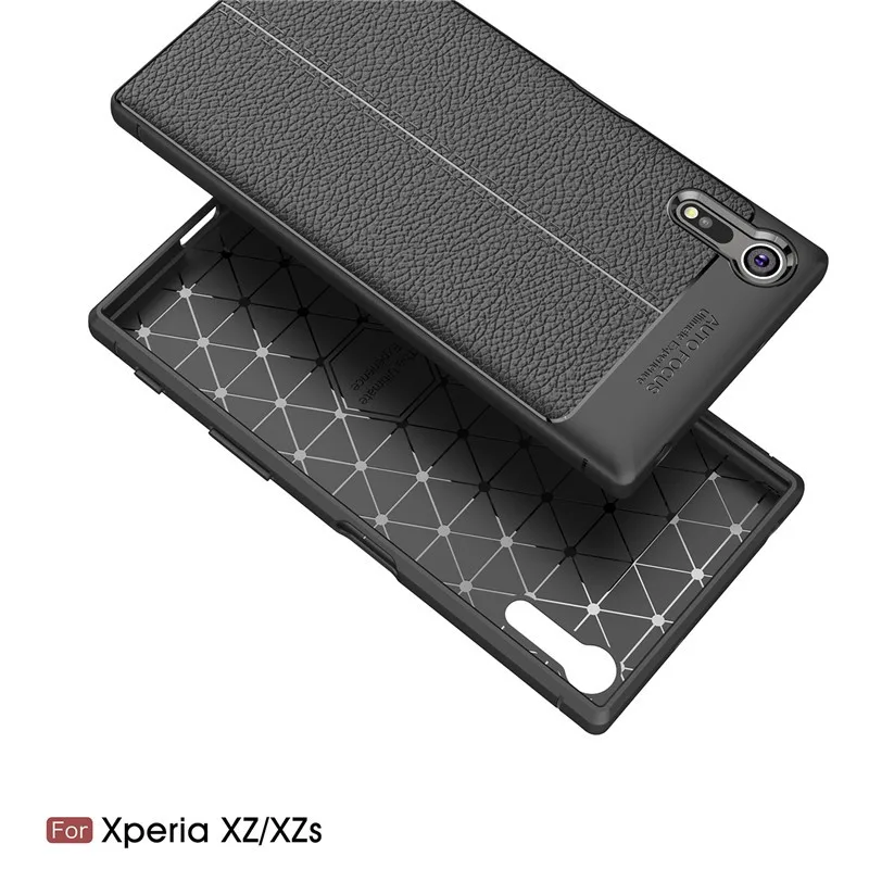 2017 New Design Carbon Fiber Lichee Pattern for Sony Xperia xz xzss Soft TPU Case for Sony Xperia xz xzss