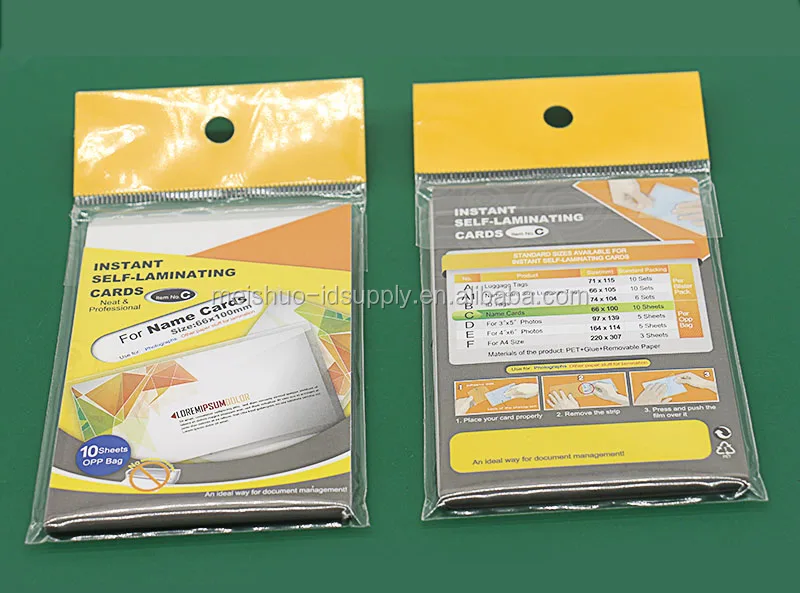 Hot Selling Instant Selflaminating Cards Size 66x100mmnew Package