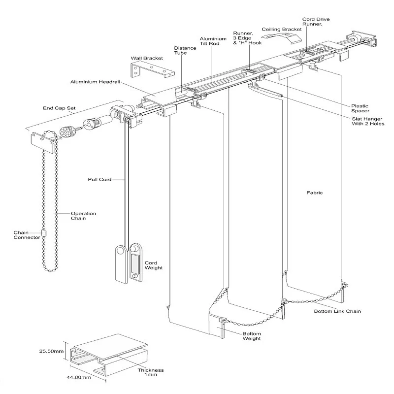 British Vetical Blinds Accessories Parts/vertical Blind Components ...