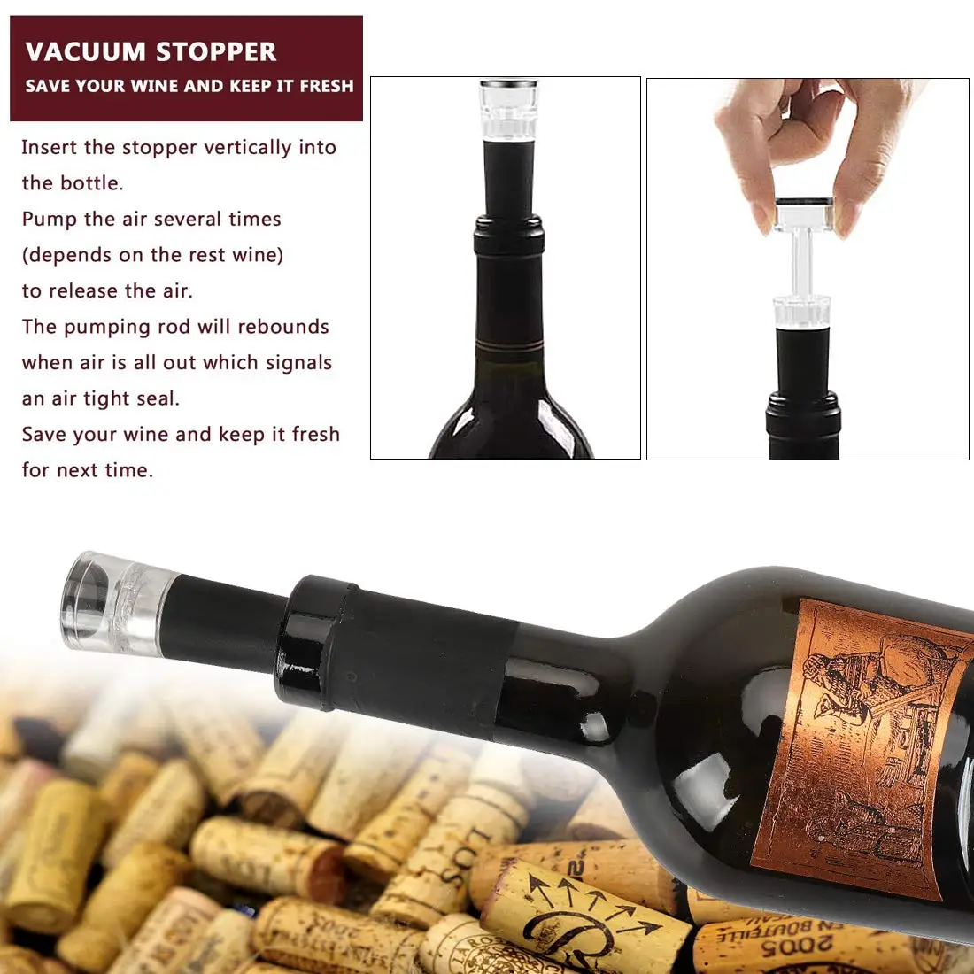 Antique wooden box rabbit wine corkscrew wine accessories gift set