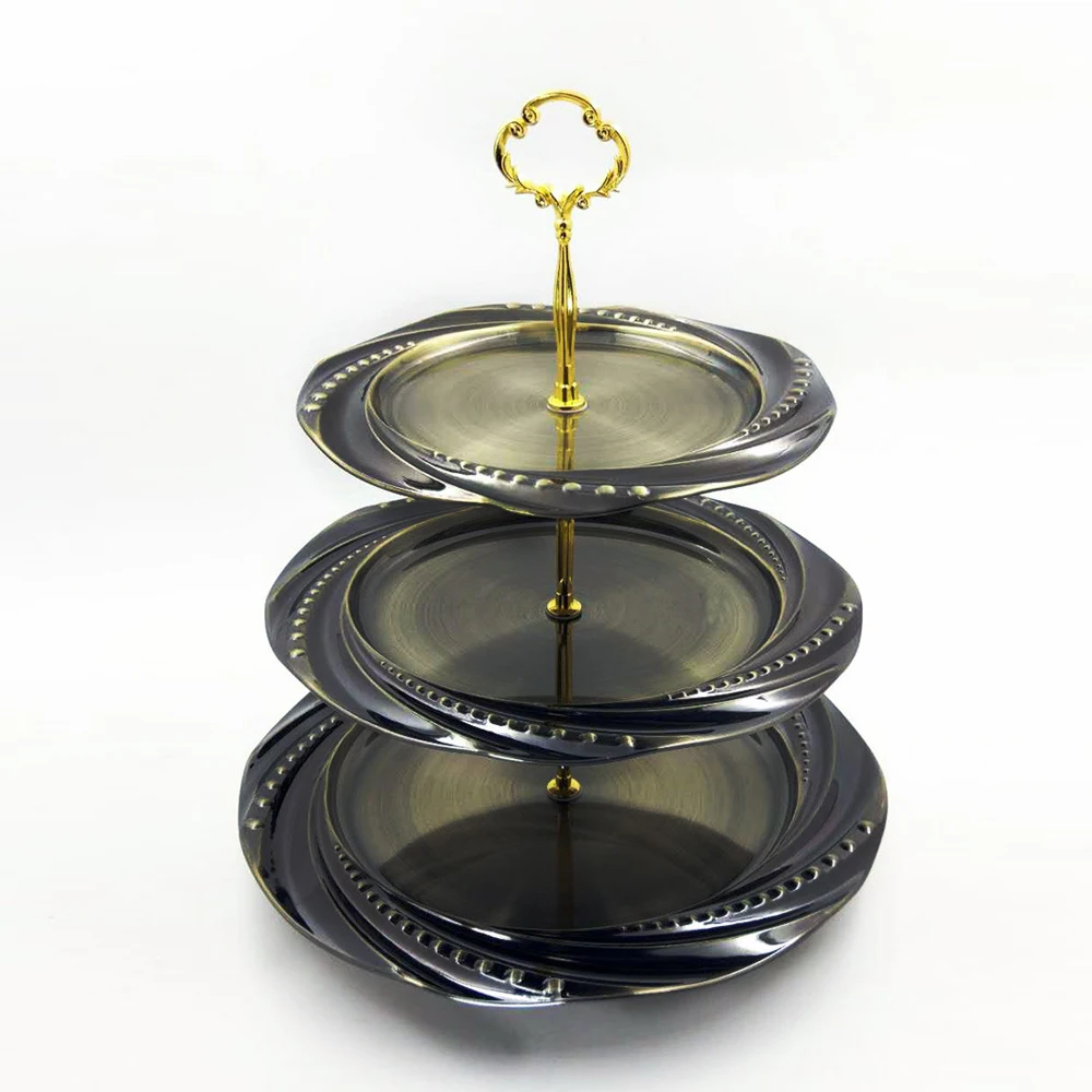 Party Serving Plates Metal Stainless Steel Cake Stand Candy Dishes 3