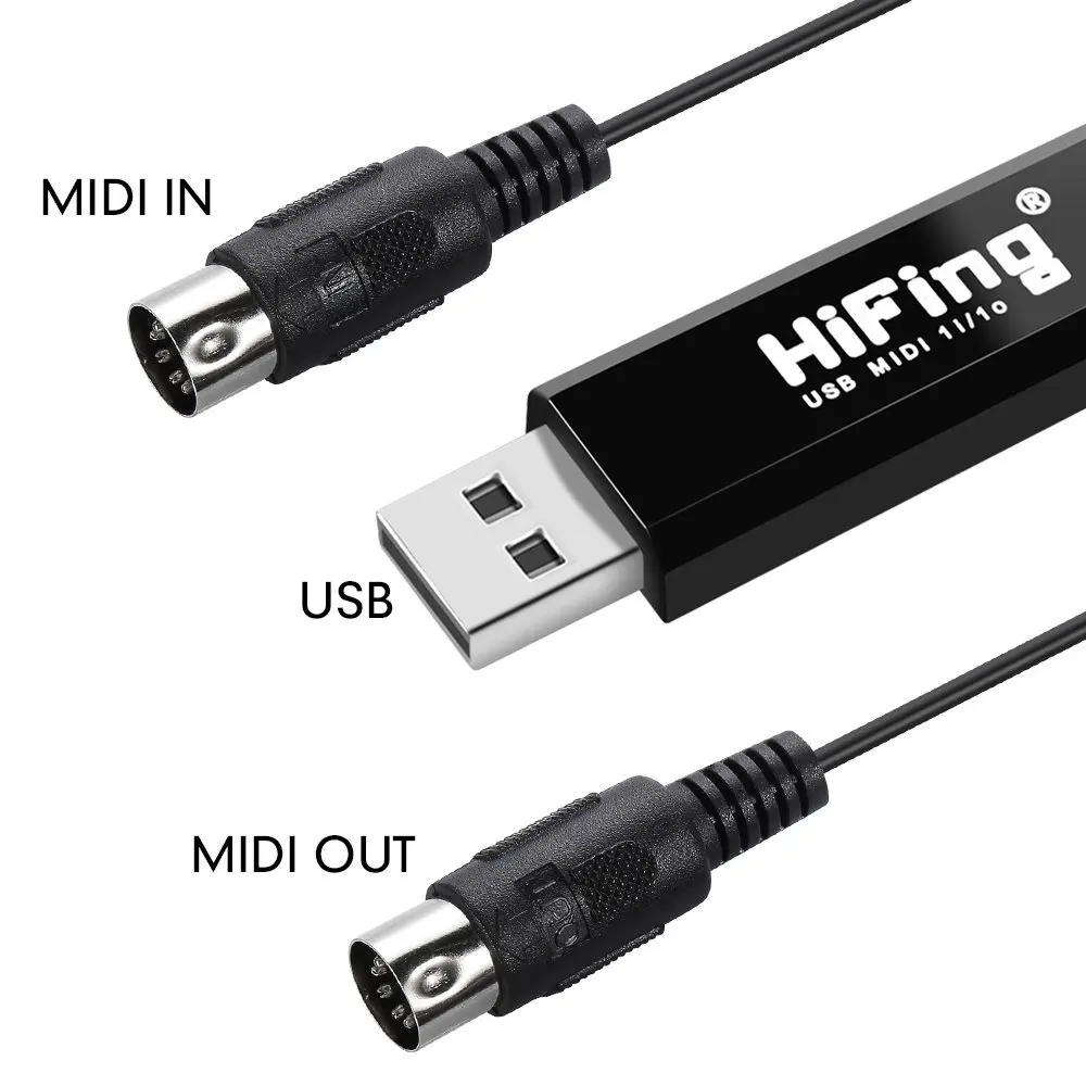 Hifing Usb In Out Midi Interface 5 Pin Line Converter Pc To Music
