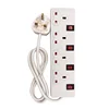 Hot 4 sockets extension leads individual switched extension sockets