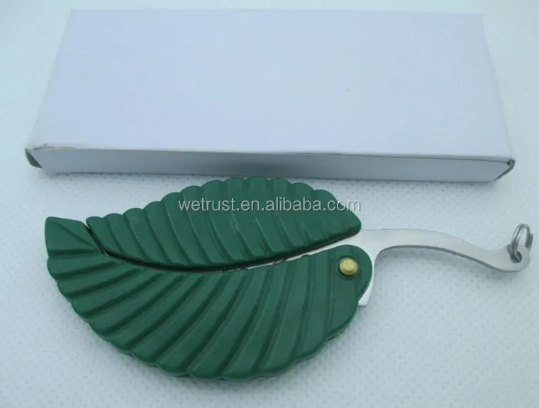 Pocket Folding Green Leaf Shape Camping Knife Buy Leaf Knife,Leaf