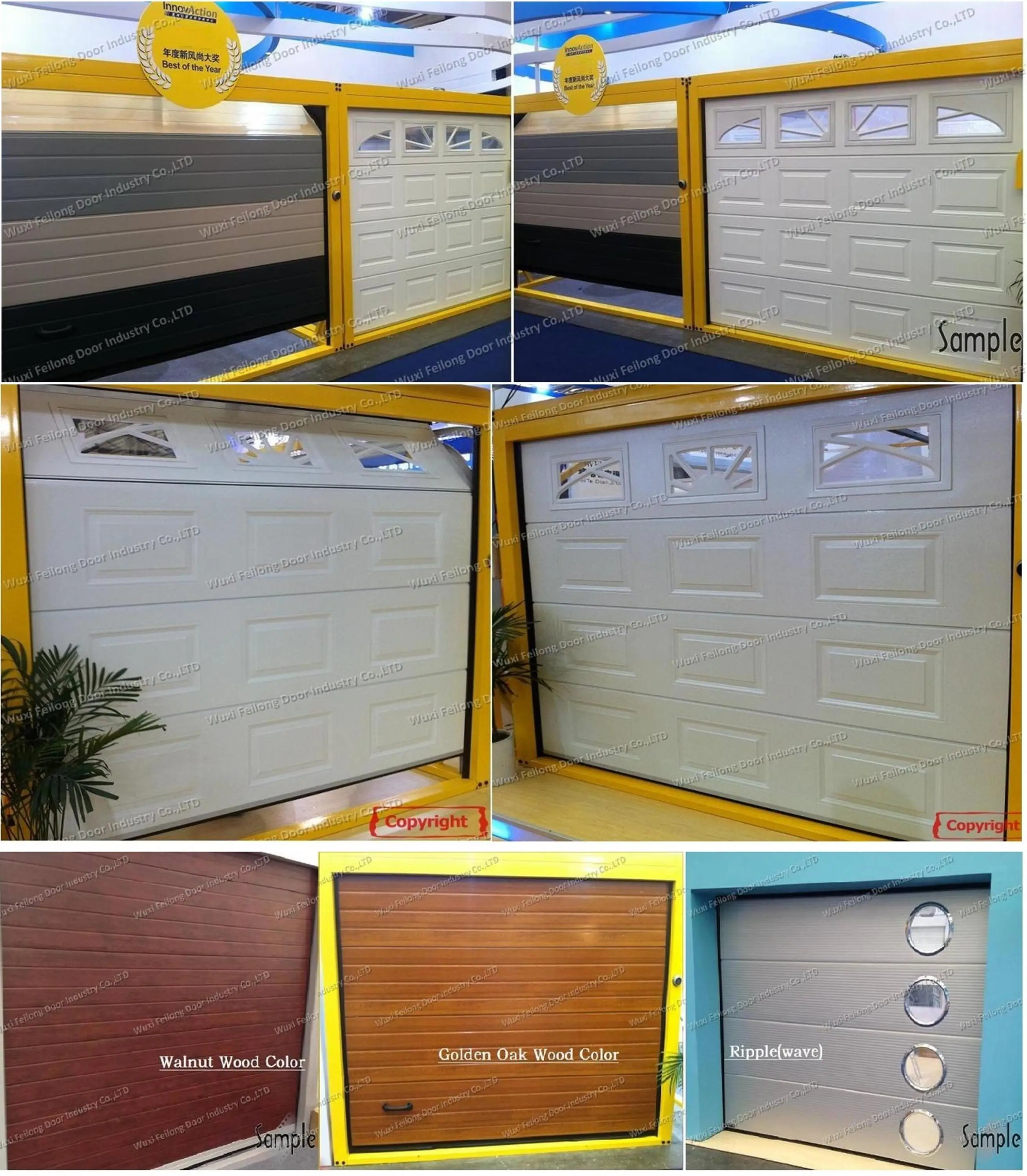 Puerta De Garaje De Acero De Color Madera De Roble Dorado --- Puerta De