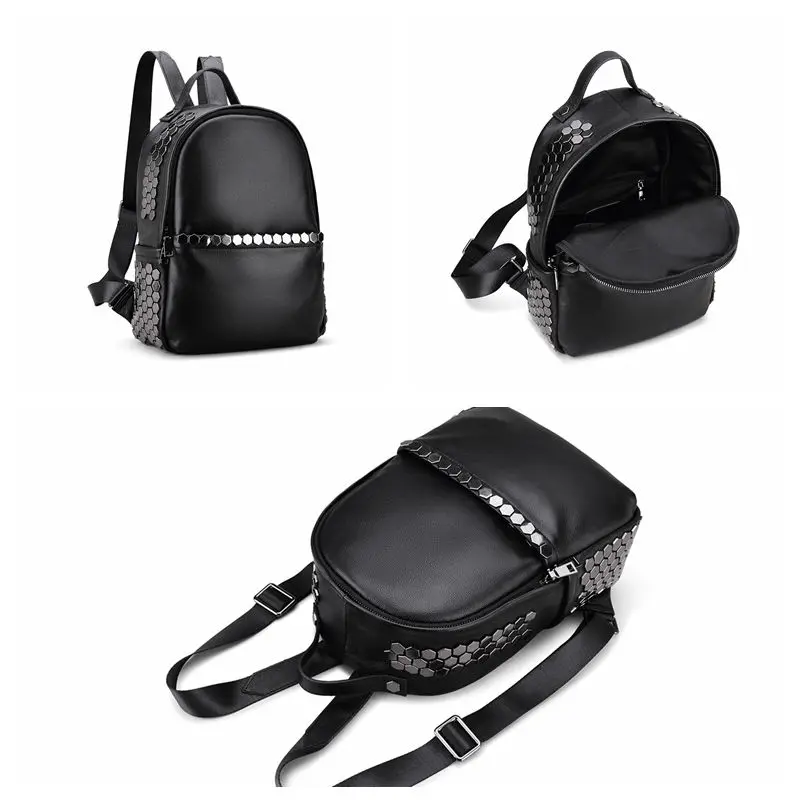 black real leather bag