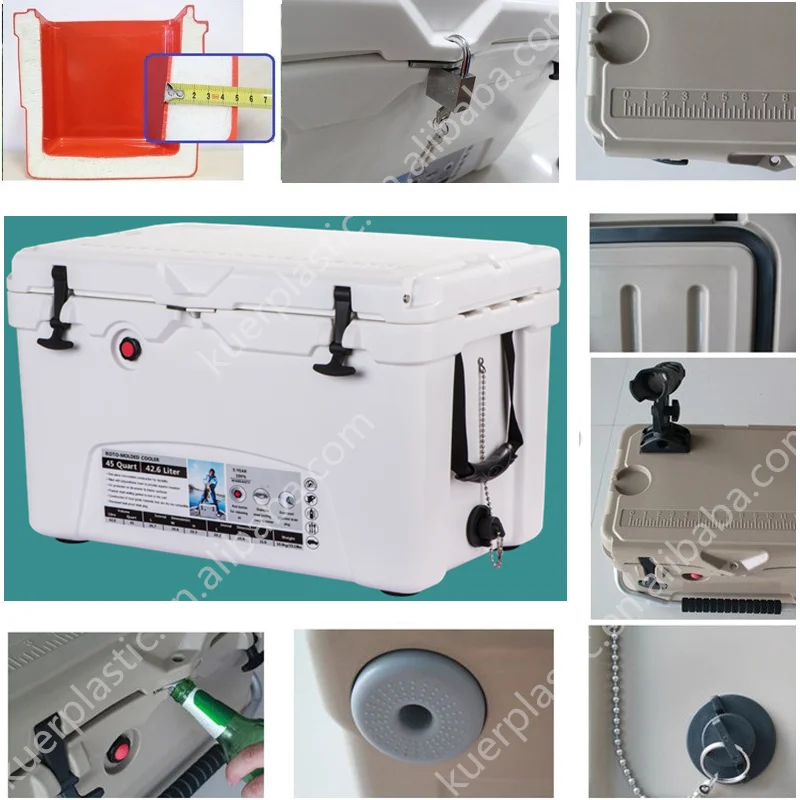 20qt plastic rotomolded outdoor locking coolers tan color insulated ice