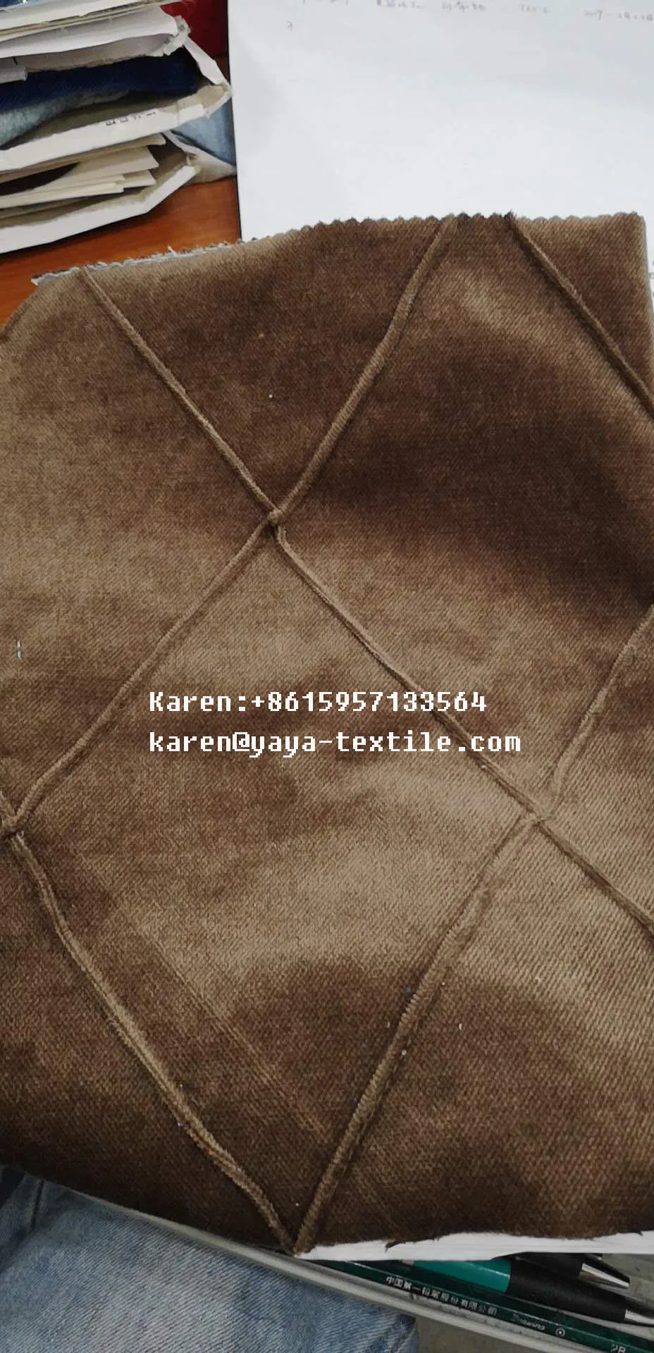 sewing  3D embossed knitted sofa fabric velvet hot for Libya