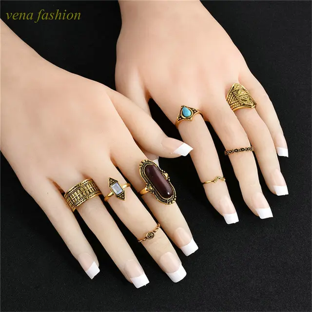 gold full finger ring