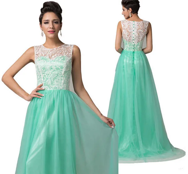 Fashion Wedding Dress Light Green Floor Length Dress With Lace A740 ...
