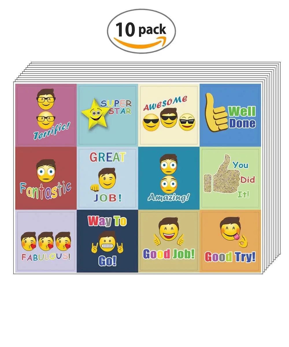 Buy Emoji Stickers For Kids 10 Sheets Motivational Positive Encouragement Excellent Party Favors Teacher Classroom Reading Rewards Incentive Gifts For Teens Kids Boys And Girls In Cheap Price On Alibaba Com