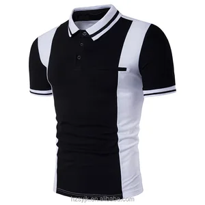 Mens Short Sleeve Plain Polo Shirt Tshirt Top Casual Sports Work Golf Cotton Mix 2018 new spell color Mens Short Sleeve Plain Polo Shirt Tshirt Top Casual Sports Work Golf Cotton Mix 2018 new spell color