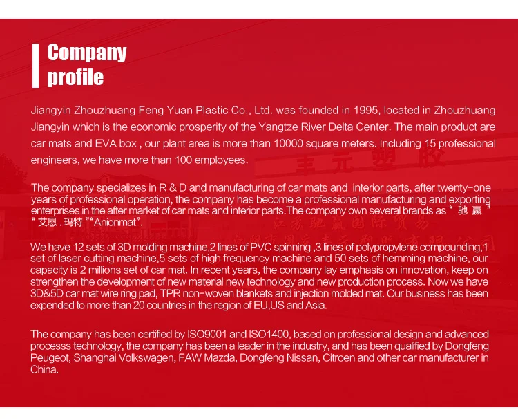 Factory Supply Pvc Weather Guard Canadian Tire Suv Car Floor Mats