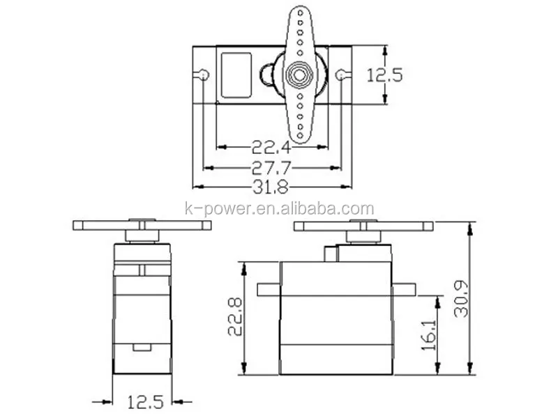 K-power DP0090 9g mini robot servo motor/robot servo