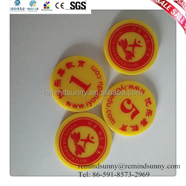 Colorful Plastic Coin With Custom Logo Printing - Buy Plastic Coin ...