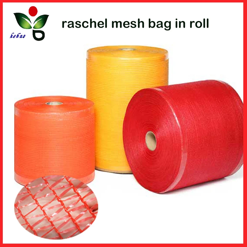 Pe Plastic Raschel Mesh Bag In Roll For Automatic Packaging Machine