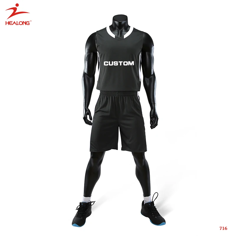 Custom Best Latest Basketball Jersey Uniform Design Black Basketball