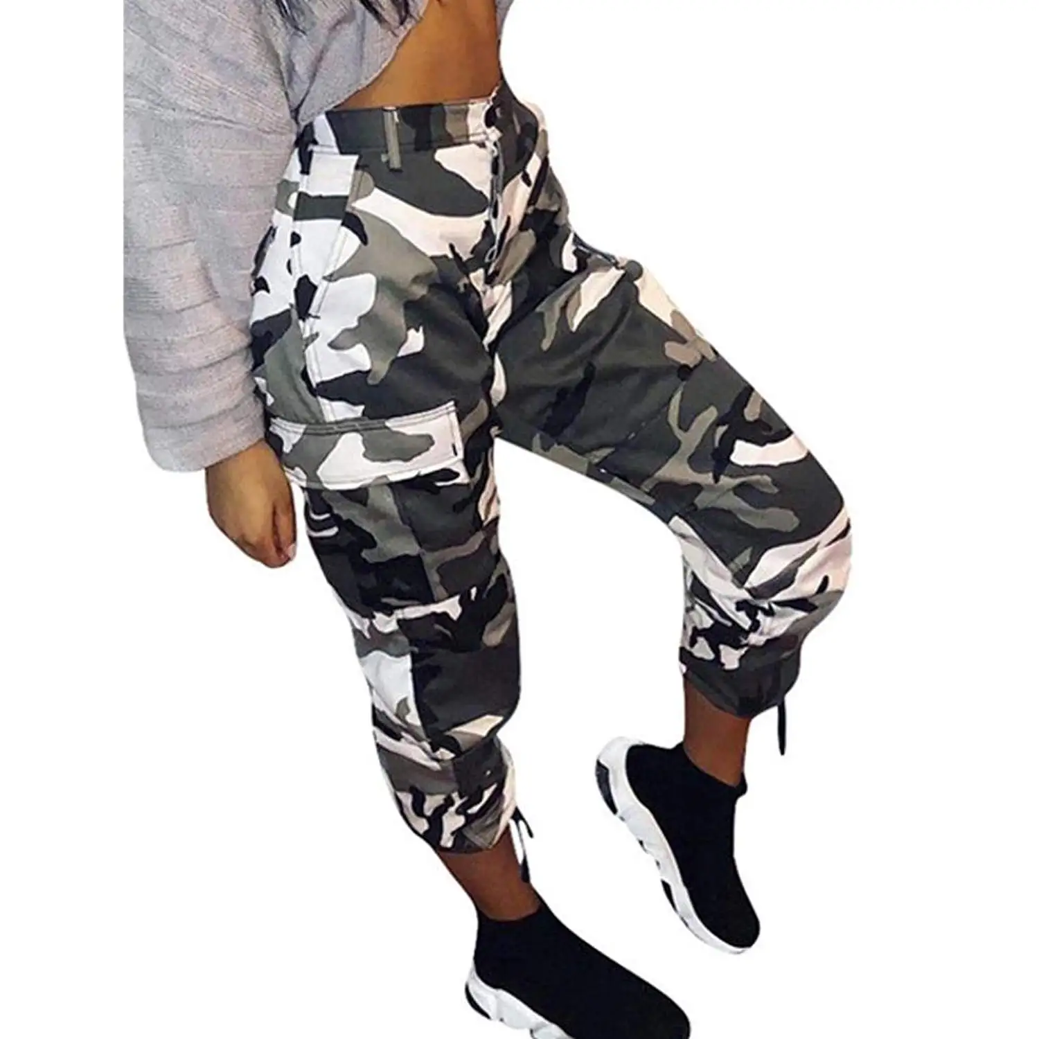 women's black army cargo pants