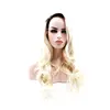 Fashion yellow gradient large volume synthetic hair wig set synthetic hair wig