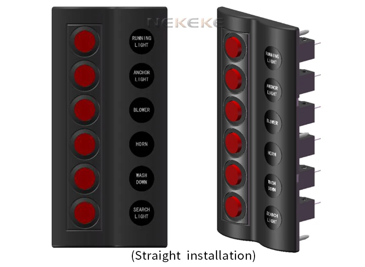 6 GANG 12V circuit breaker jeep boat rocker touch panel switch